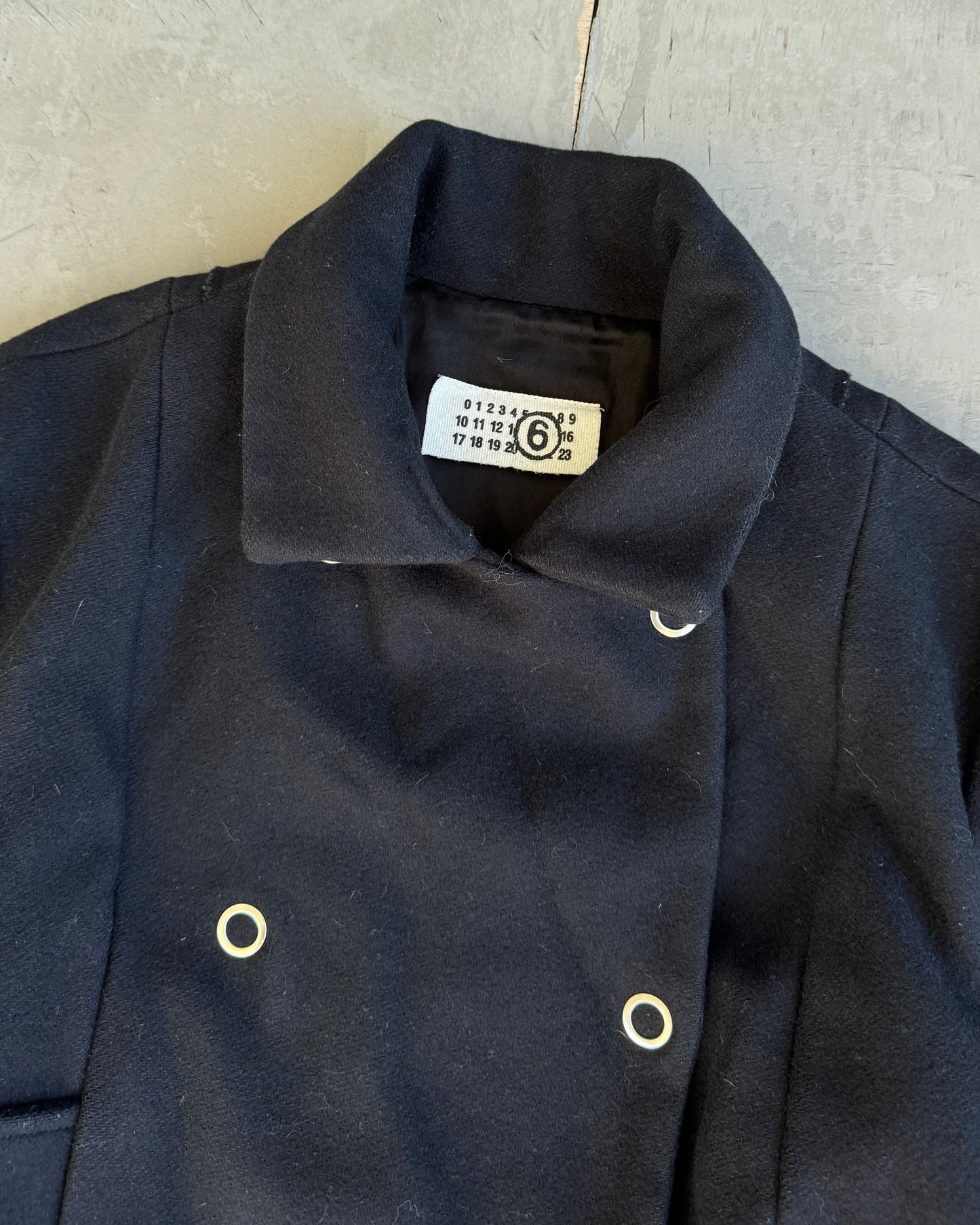 Maison Margiela MM6 Wool Asymmetric Button Up Jacket - L | Small, Black