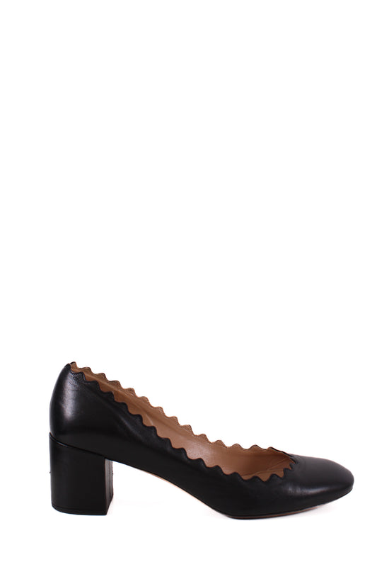 Chloe Scalloped Edge Heels Black 37.5 | O/S, Black