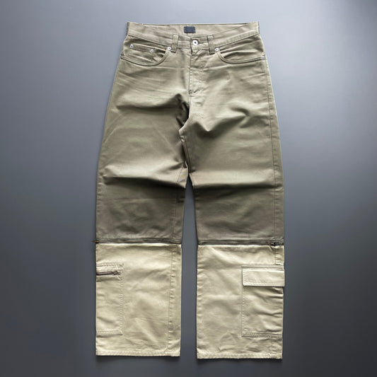 Dolce&Gabbana Khaki & Tan 00s Cargo 3/4 Zip Trousers | Medium, Multicoloured