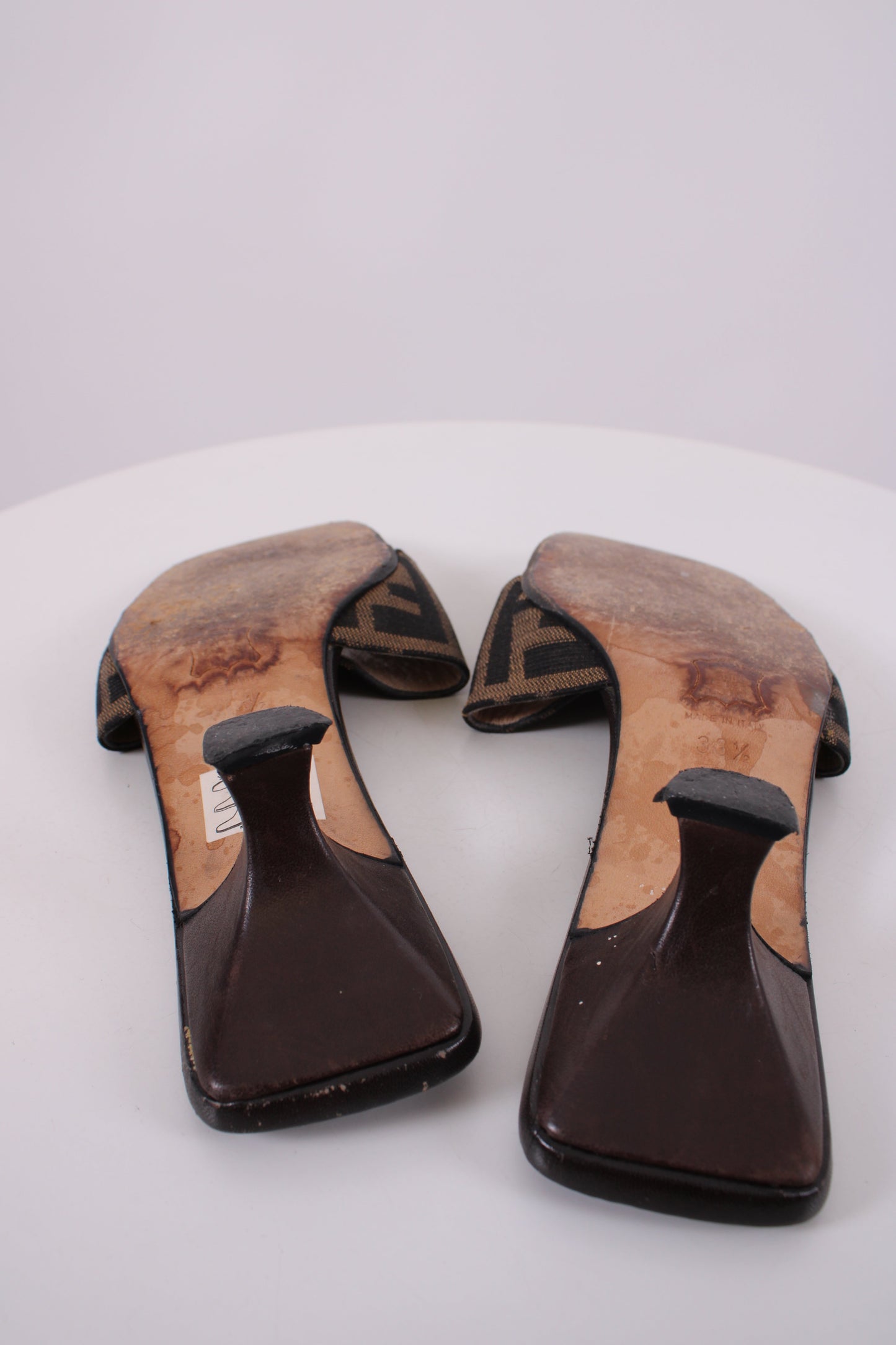 Fendi Zucca Print Logo Mule Heels Brown 36.5 | O/S, Brown