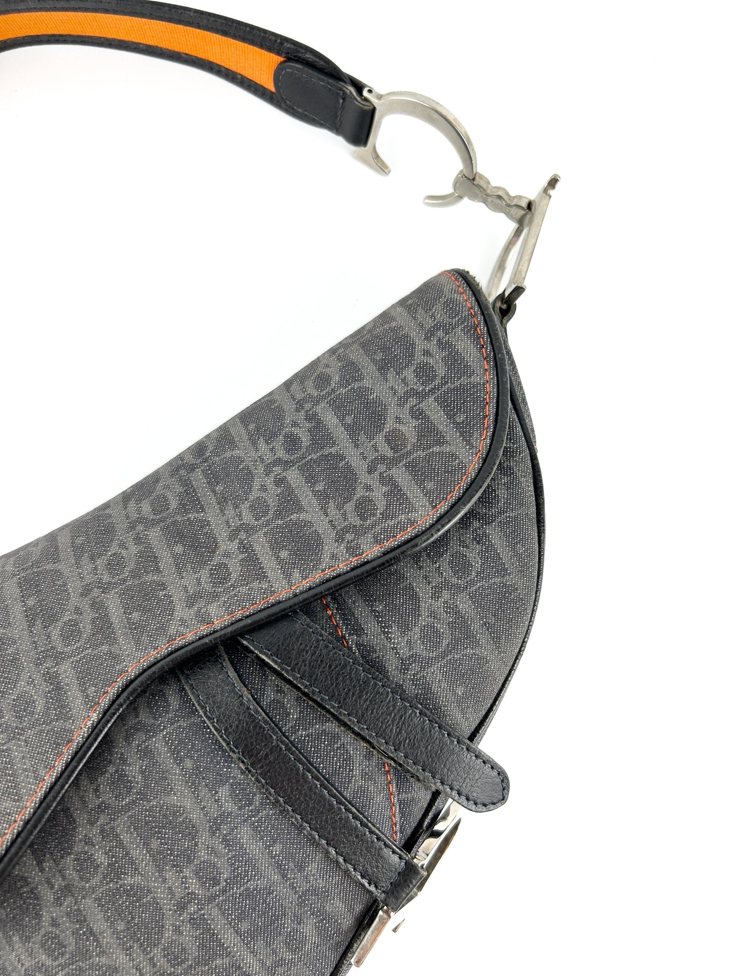 RARE Vintage Christian Dior ‘Take Flight’ Monogram Denim Saddle Shoulder Bag (2005) | O/S, Multicoloured