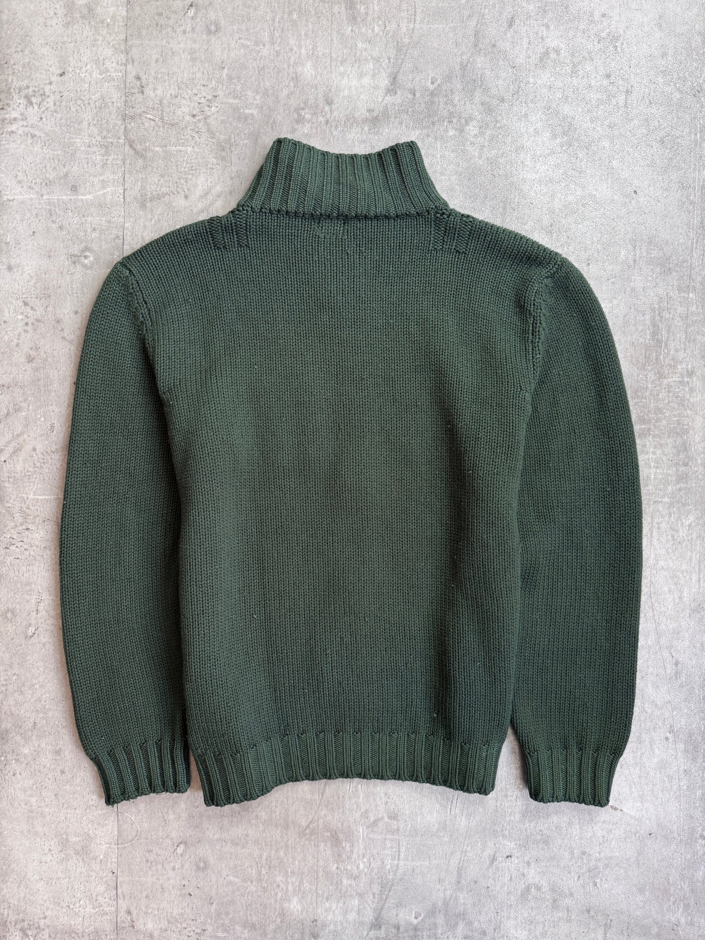 A/W 1997 C.P. Company Forest Green Zip Knit Sweater