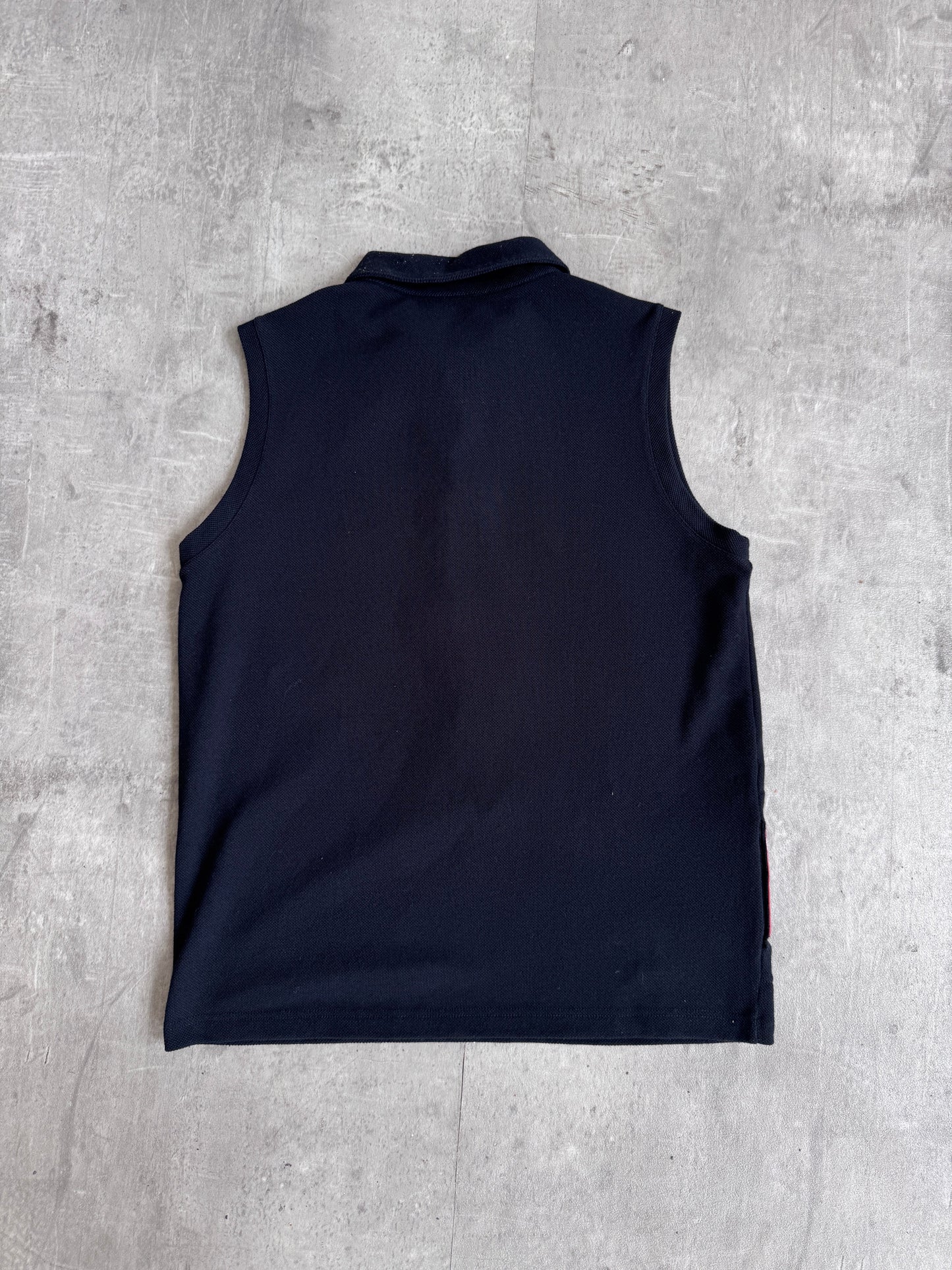 Prada Collared Black Sleeveless Polo Shirt