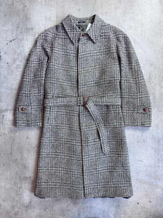 Valentino Brown Herringbone Heavy Wool Overcoat