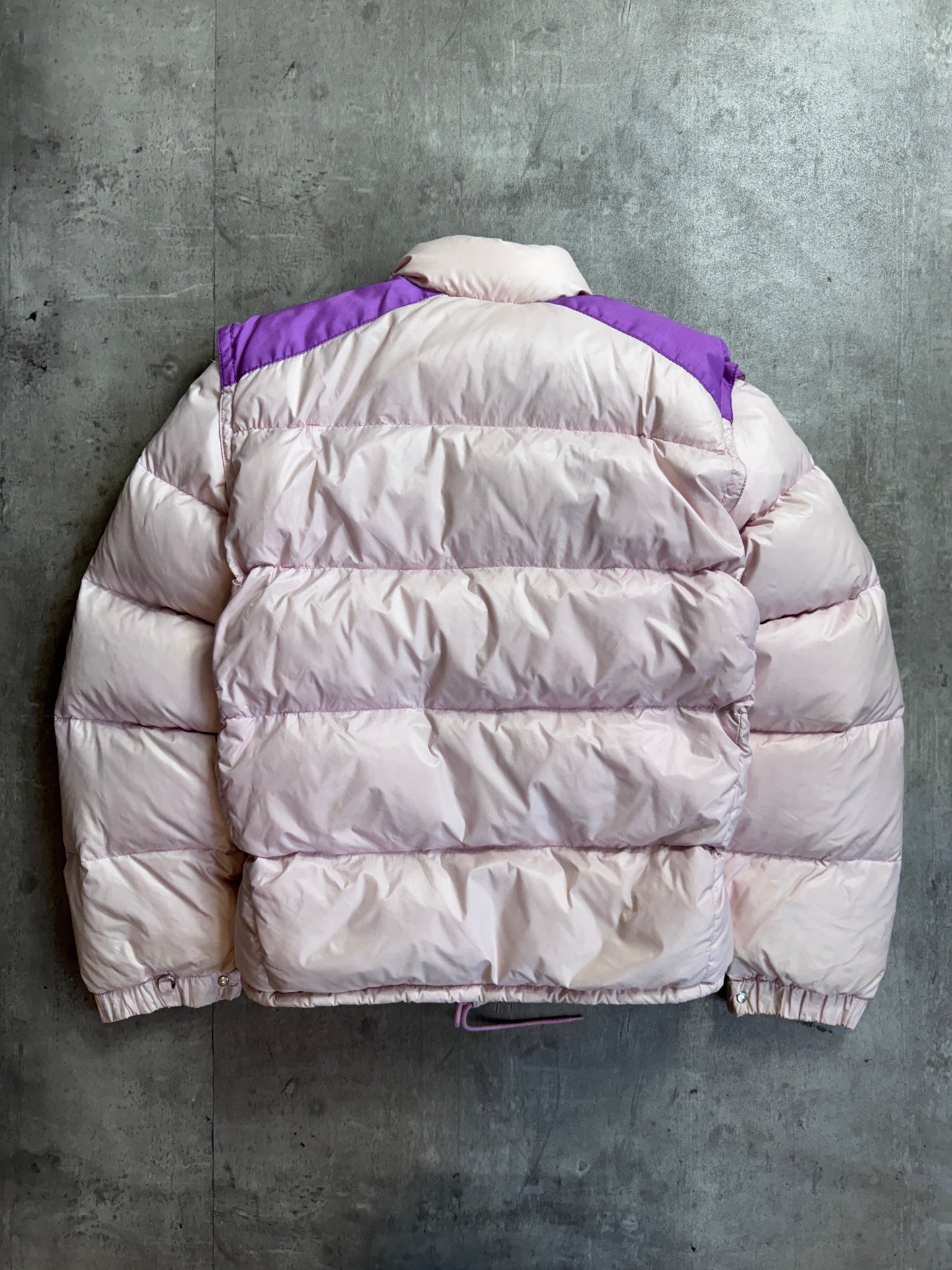 1980s Moncler Pastel Pink Shoulder Panel Modular Puffer Jacket