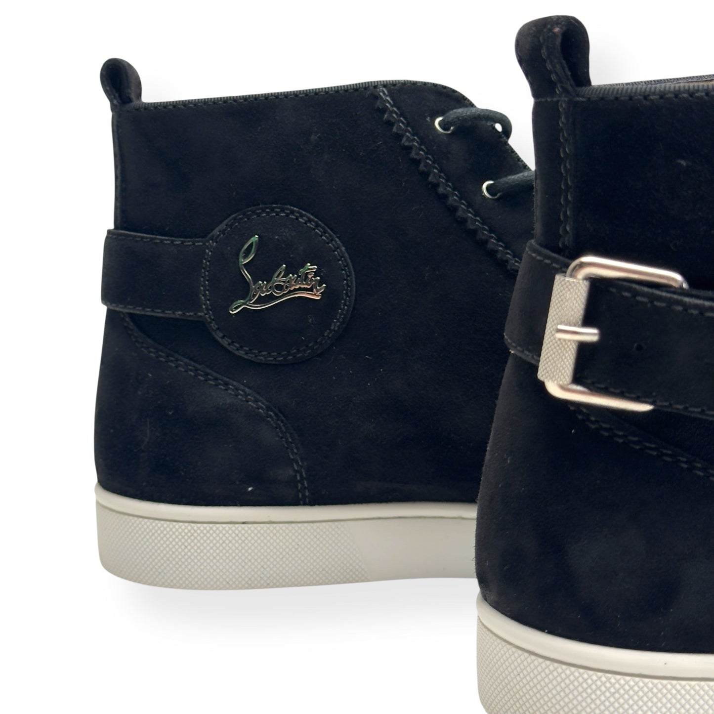 CHRISTIAN LOUBOUTIN NONO STRAP FLAT SUEDE SNEAKER BLACK 40.5 / UK6.5 | UK 6.5, Black