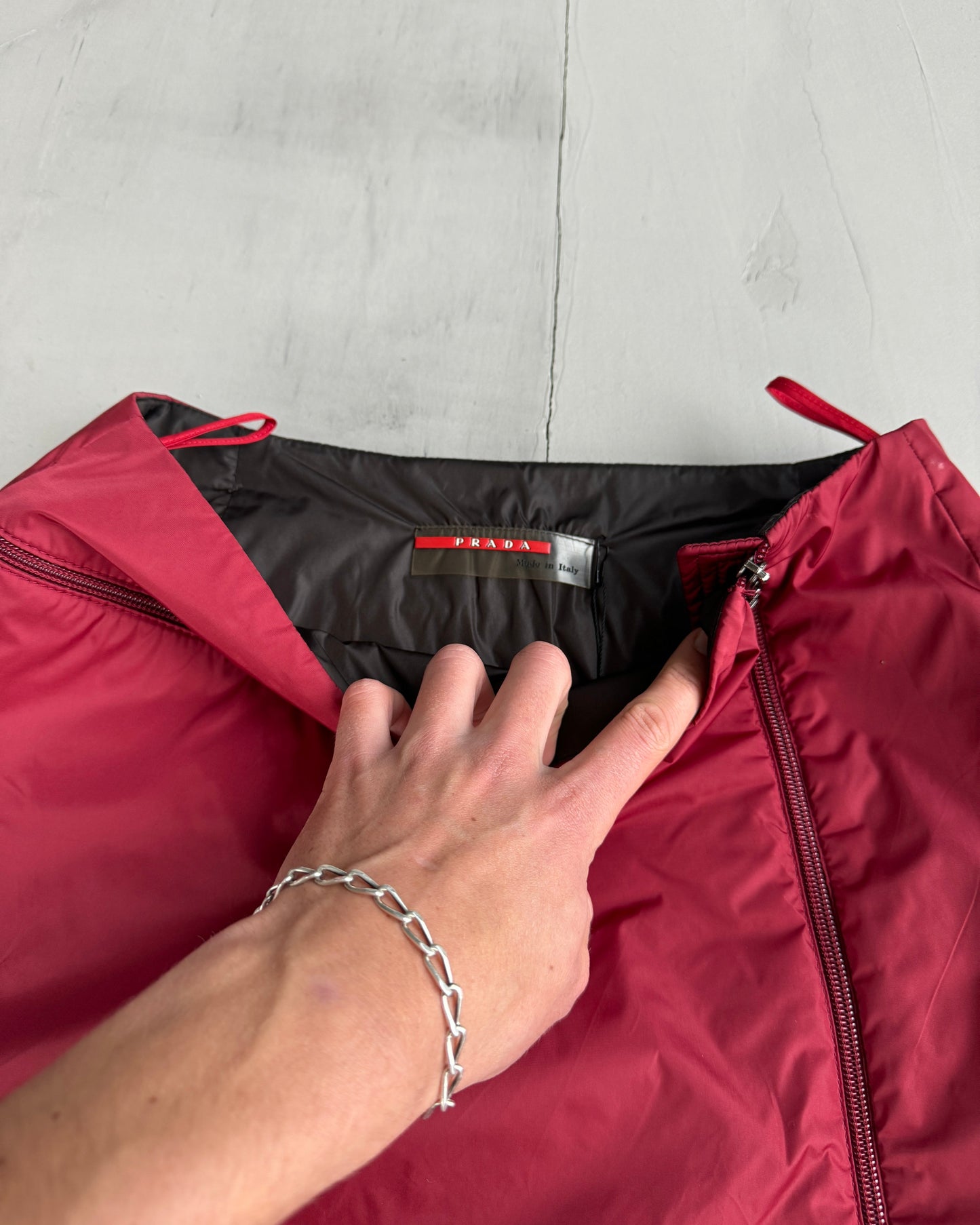 PRADA SPORT RED NYLON SKIRT - M | Medium, Red