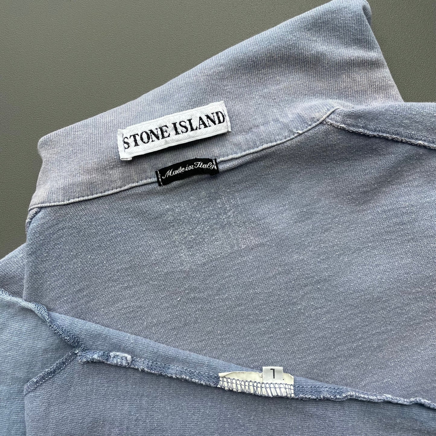 Stone Island Blue 90s Marina Long Sleeve Polo Shirt | Large, Blue