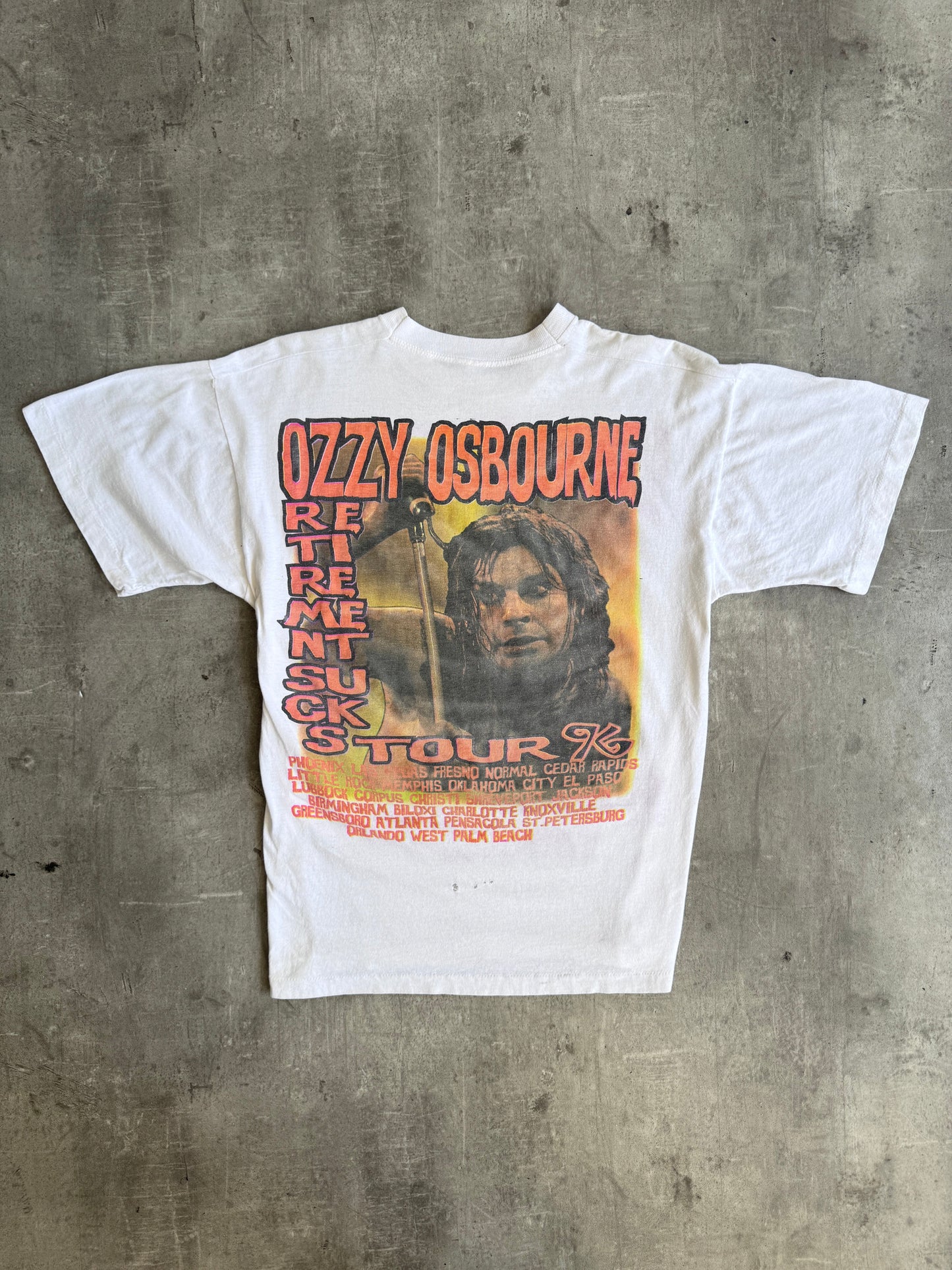 1996 Single Stitch Ozzy Osbourne 'Retirement Sucks' Tour Promo Graphic Tee | Default Title, Multicoloured