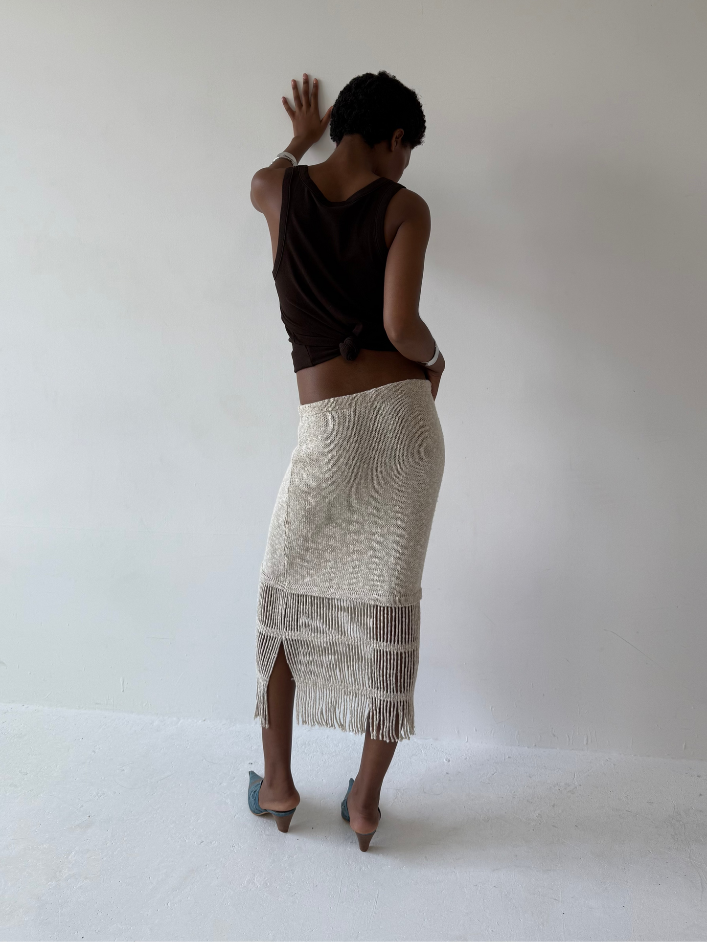 FRINGE SKIRT | Default Title, Beige