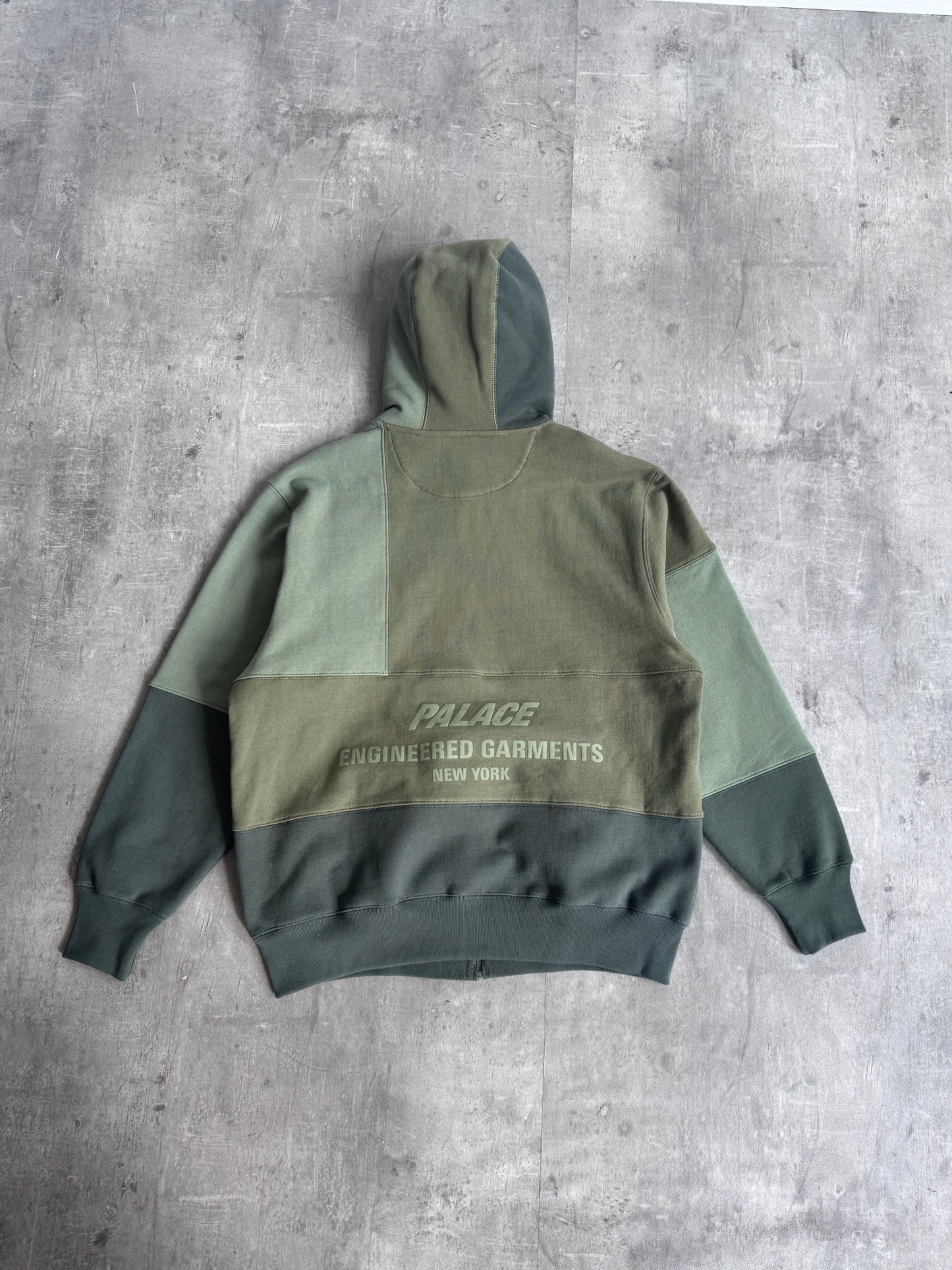 Palace Engineered Garments NY Tri Tone Green Hoodie