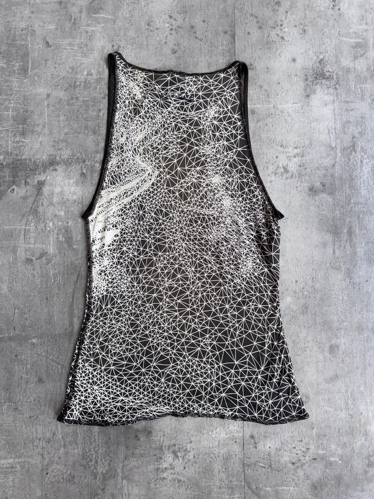 1990s Jean Paul Gaultier Patterned Face Brown Vest Top