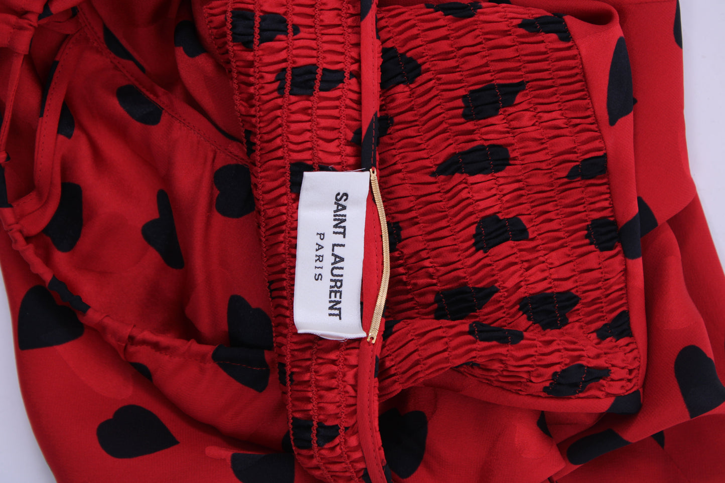 Saint Laurent Heart Print Mini Dress Red 6 | O/S, Red