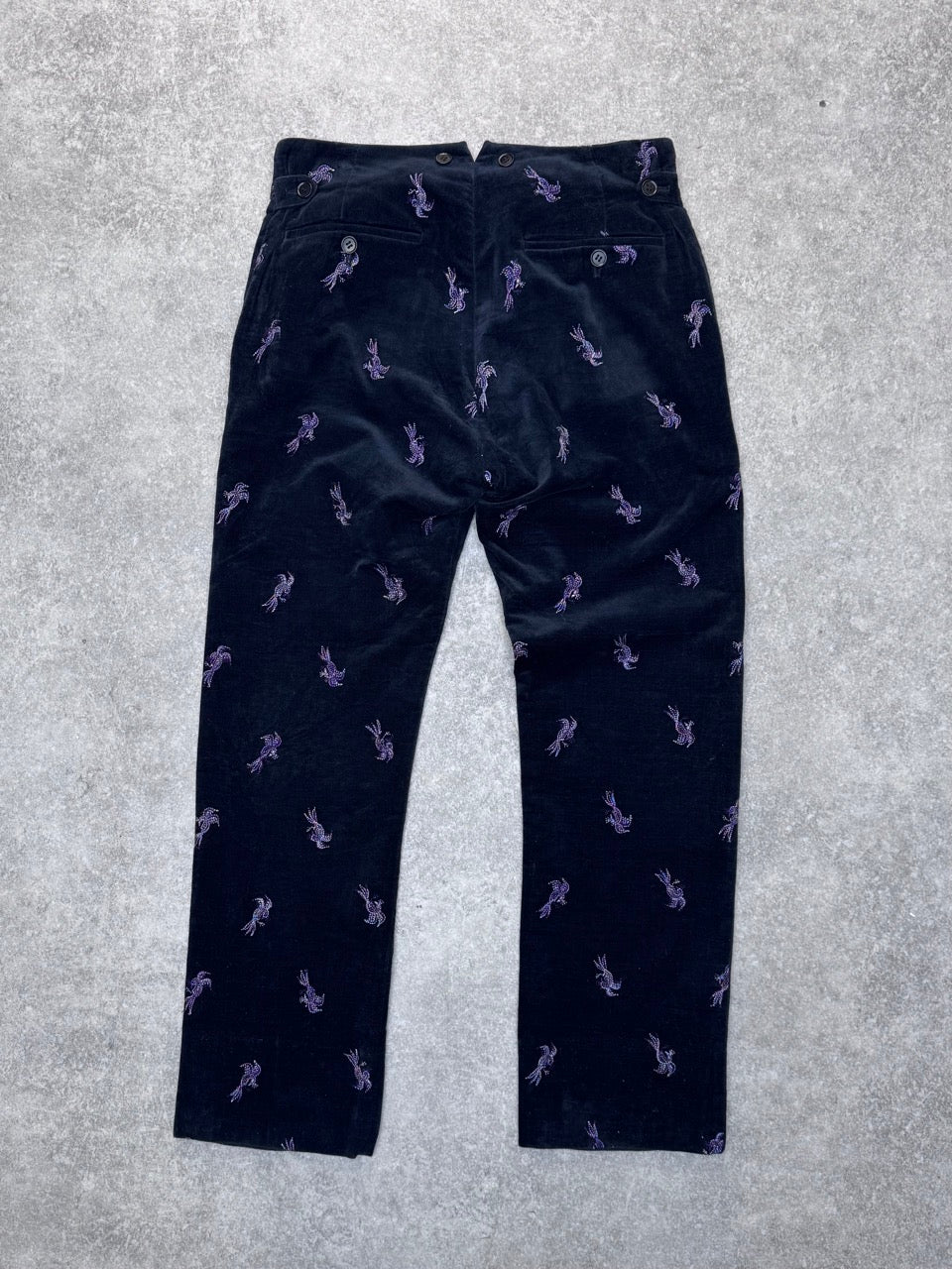 Katharine Hamnett Velour Embroidered Trousers