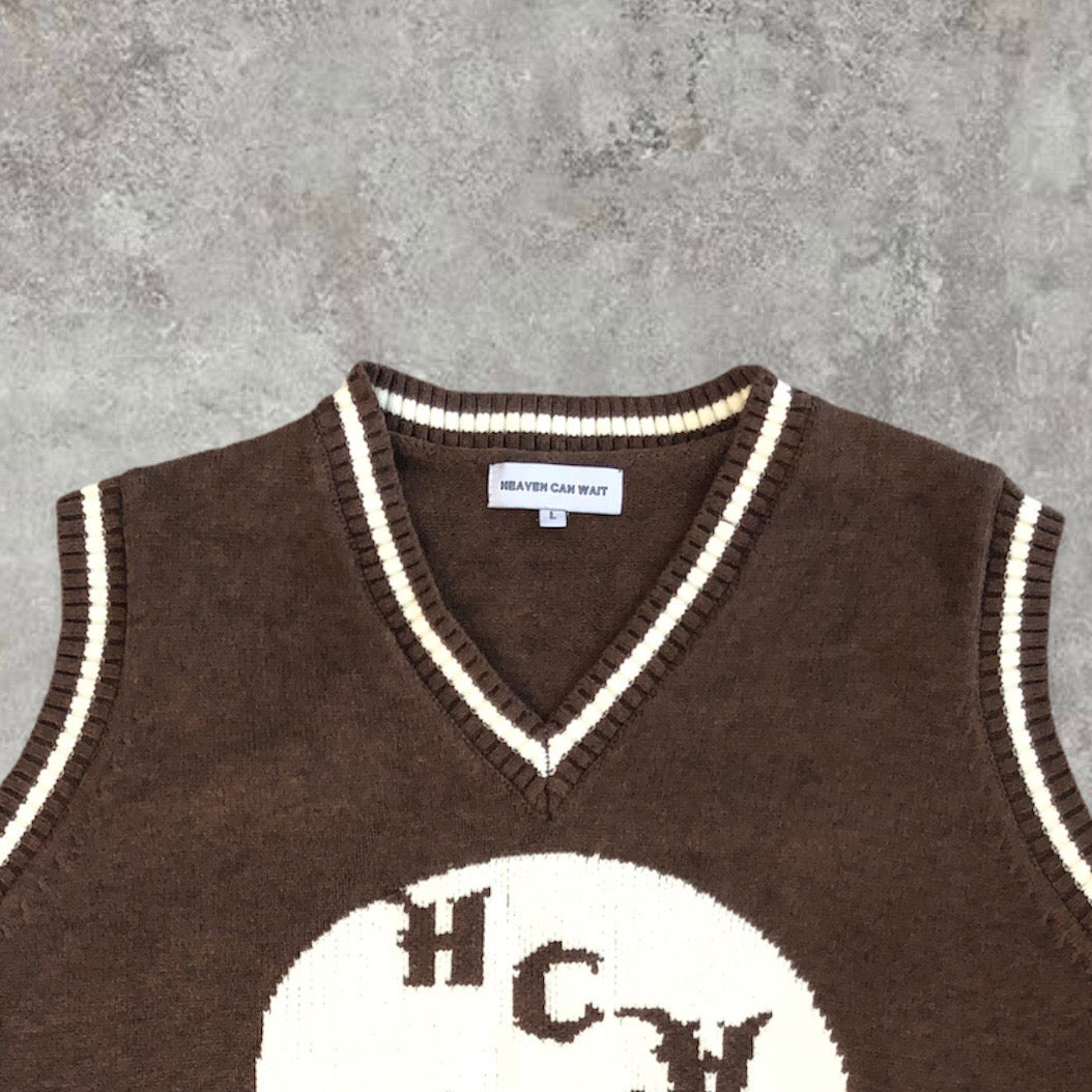 Heaven Can Wait Brown Skull Sweater Vest | Default Title, Brown