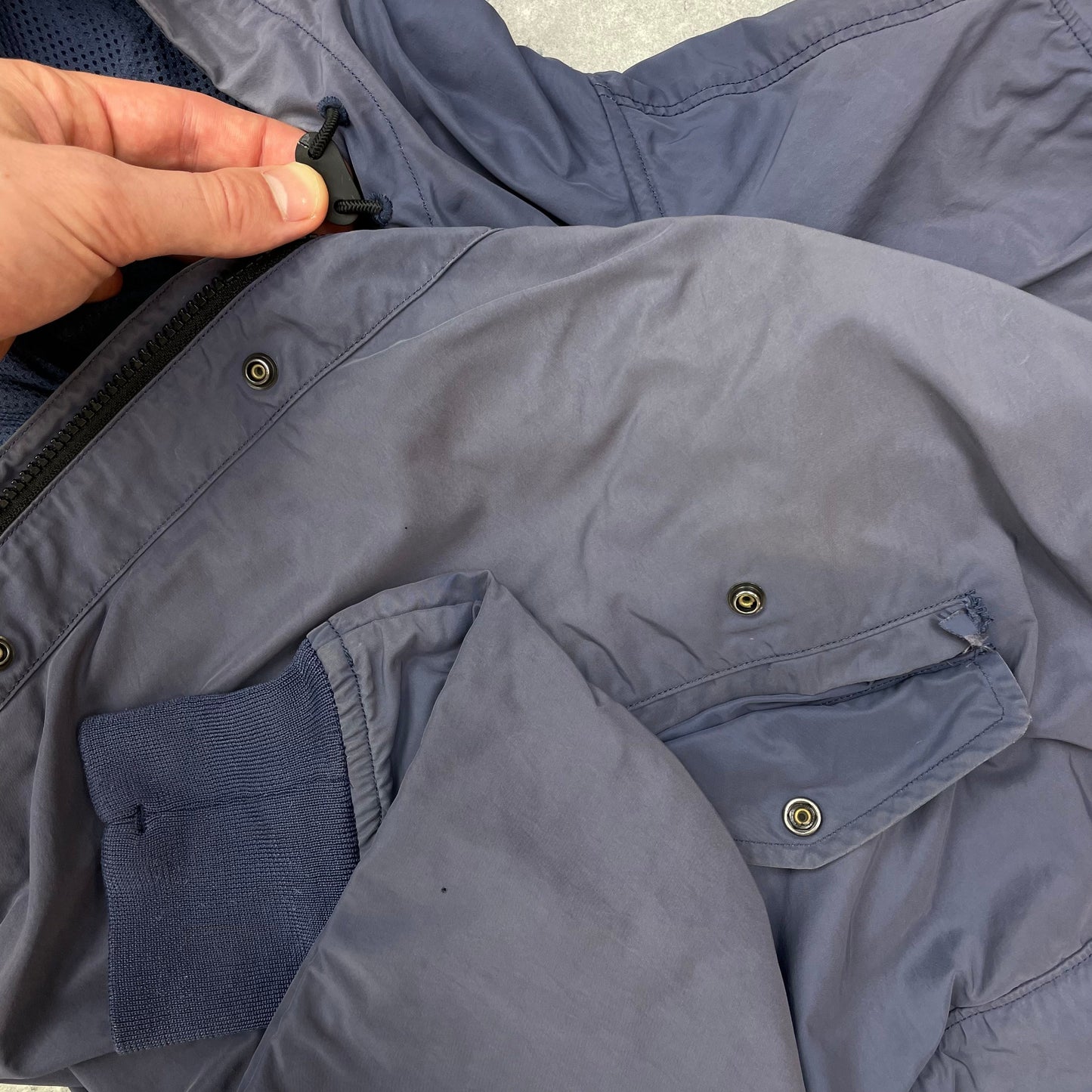 Stone Island Blue Micro Reps Hooded Jacket | Medium, Multicoloured