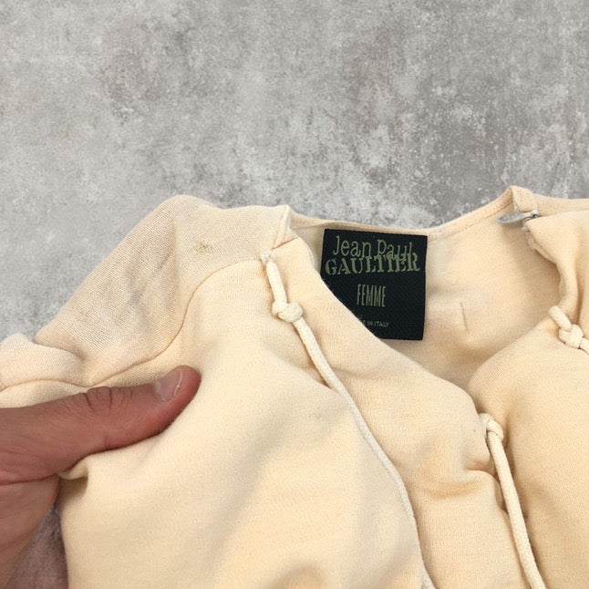 Archive Jean Paul Gaultier Bondage Style Puffer Top | Default Title, Cream