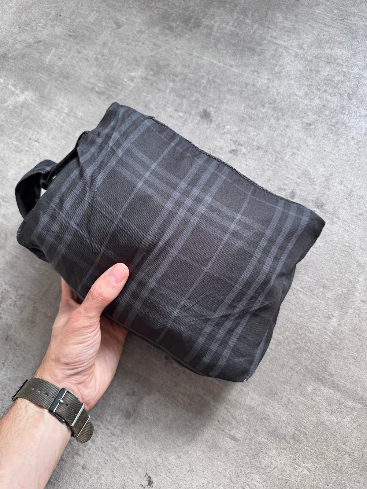2000's Burberry UK Made Packable Plaid Tech Jacket | Large