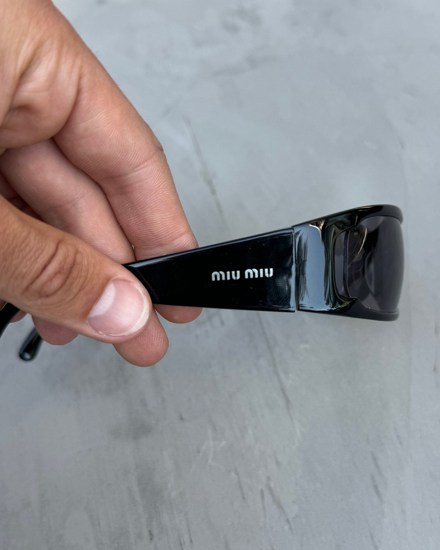 Miu Miu Wrap Around Black Sunglasses | O/S, Black