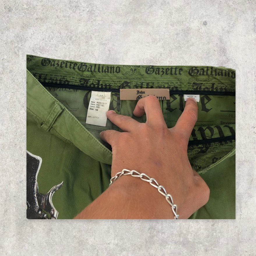 John Galliano 3/4 Length Pistol Gun Revolver Cargos | Default Title, Olive Green