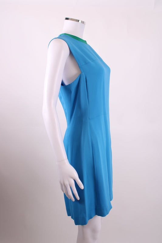 Joseph S/S Shift Dress Blue/ Green 12 | O/S, Blue
