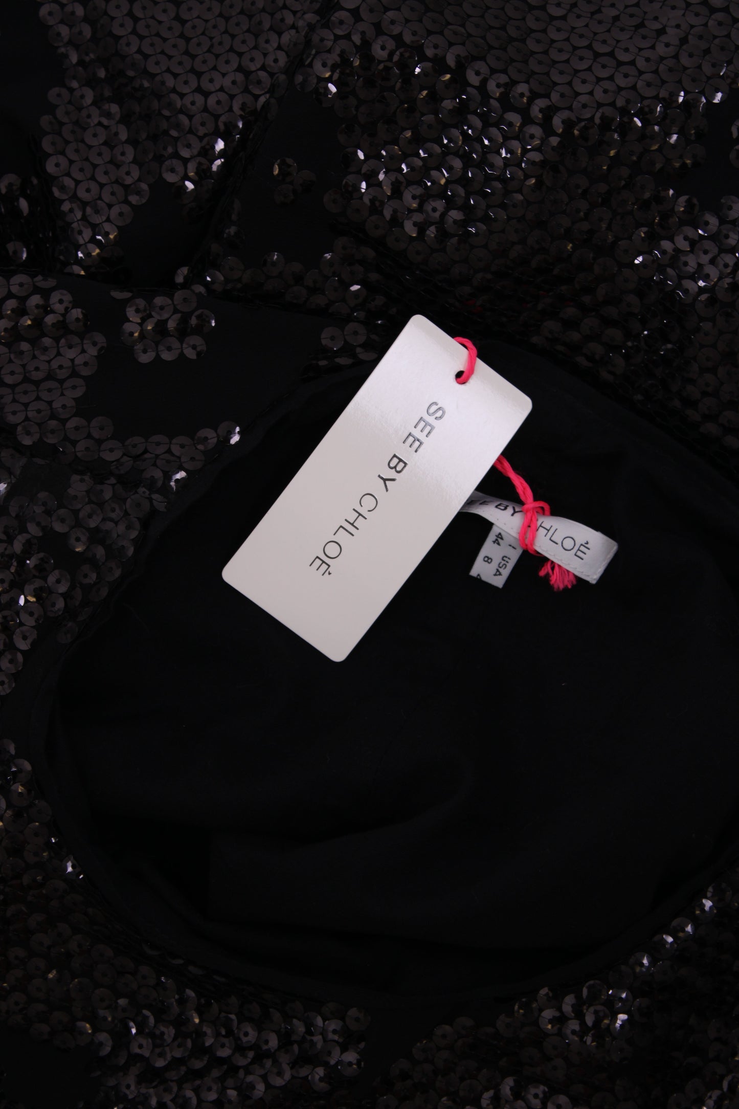 See By Chloe S/S Sequin Dress Black 12 | O/S, Black
