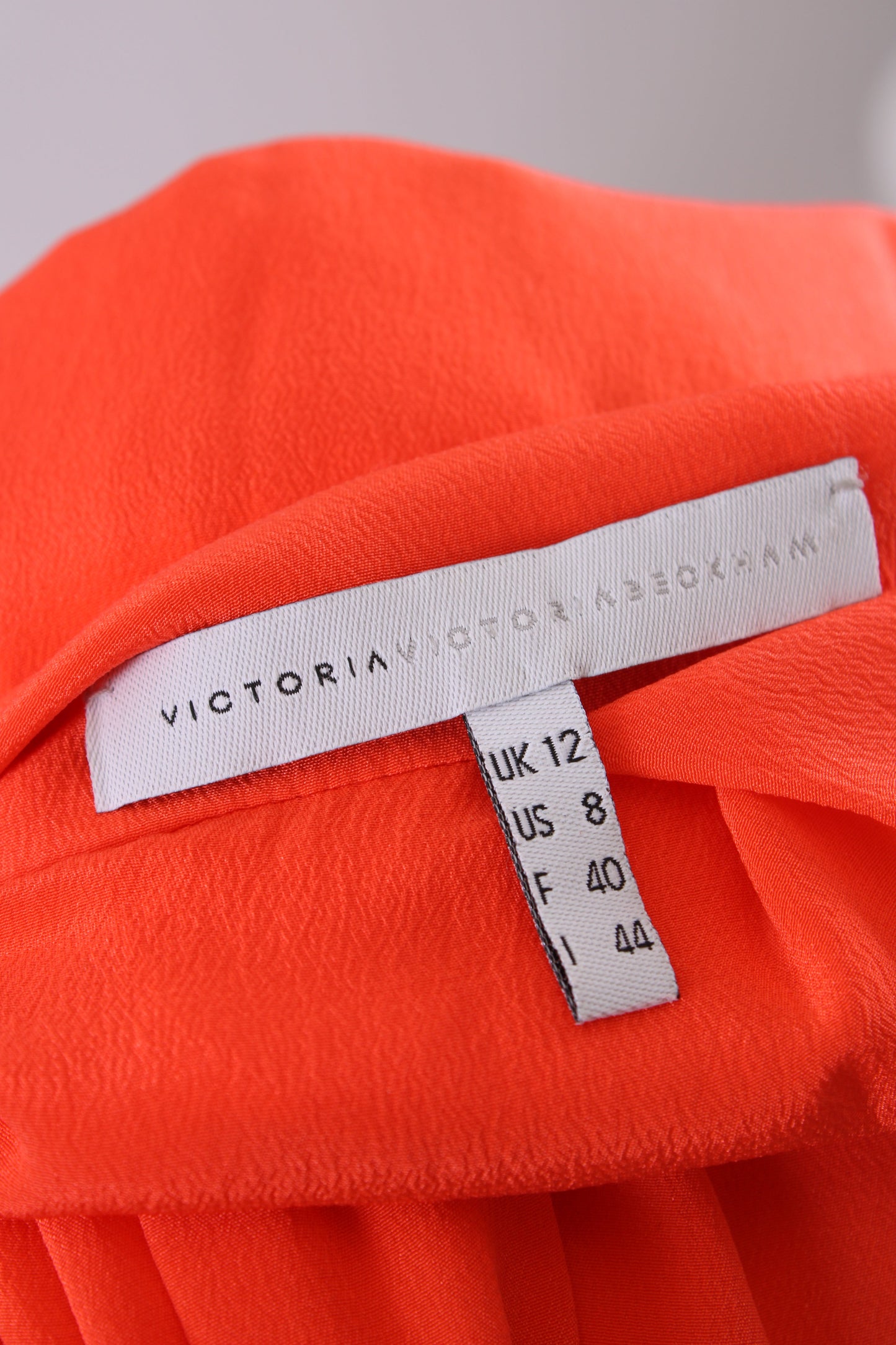 Victoria Victoria Beckham S/S V Neck Ruffle Hem Dress Orange 12 | O/S, Orange