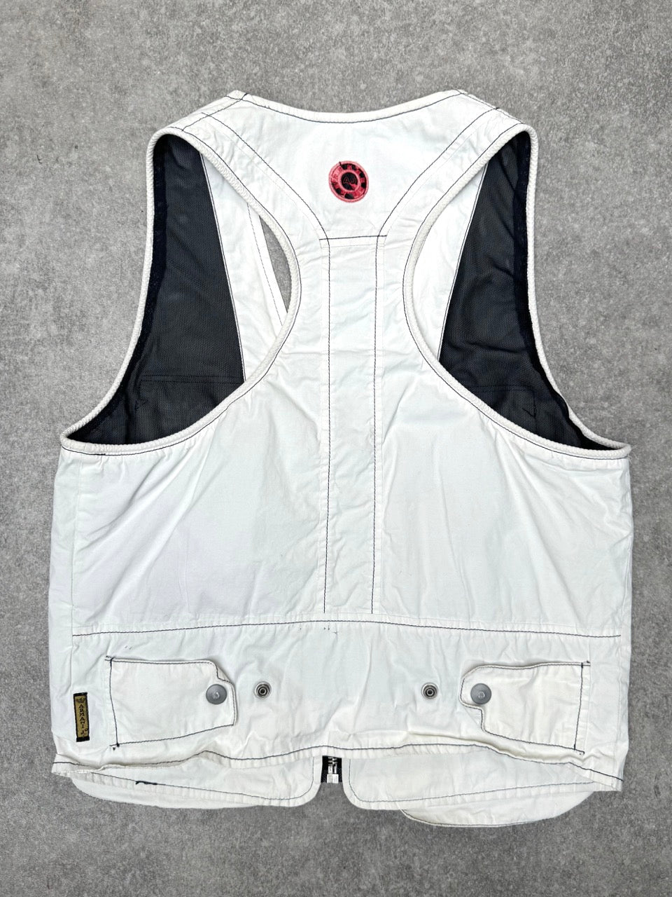 Armani Jeans White Utility Zip Vest