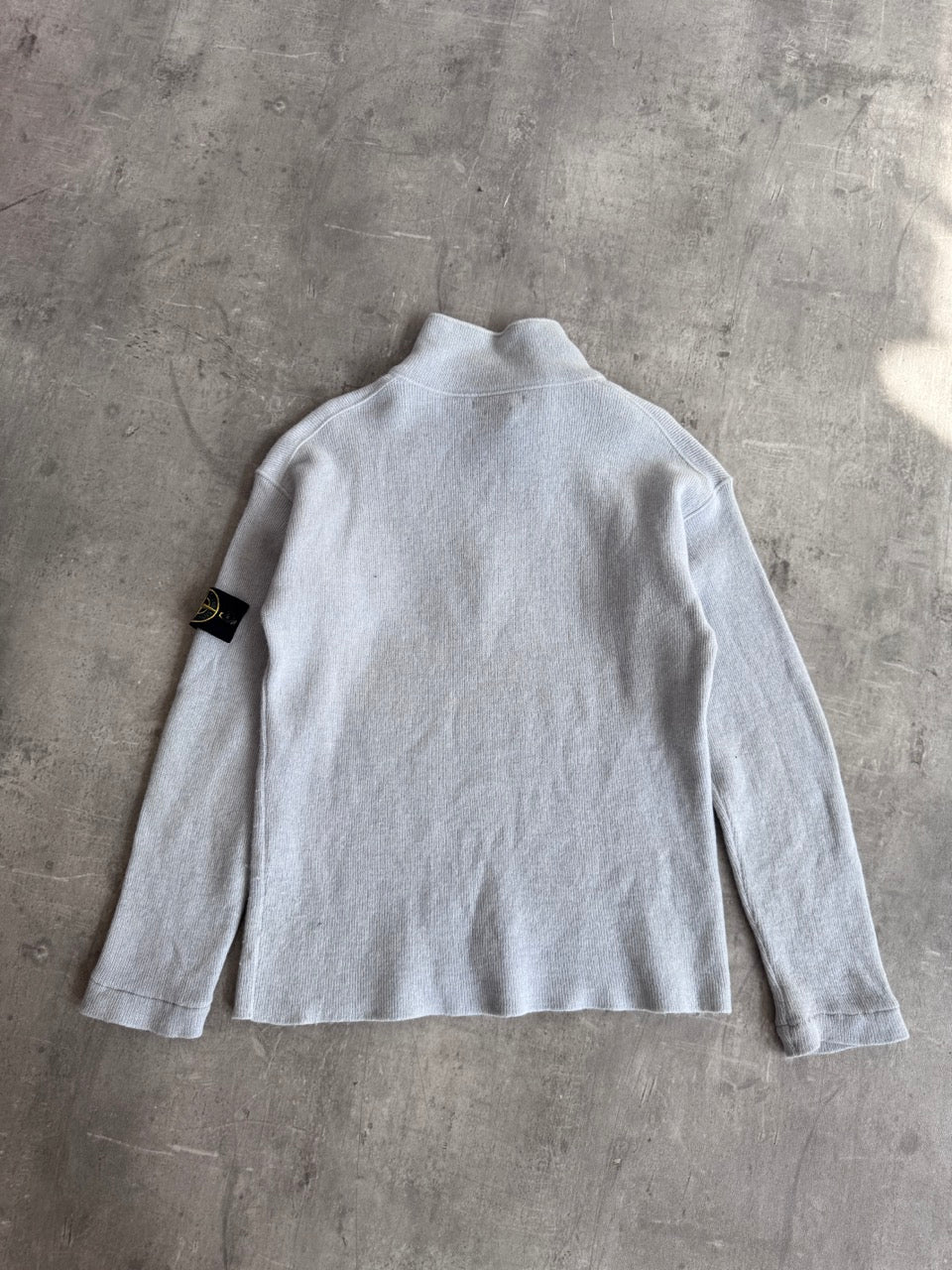 A/W 2004 Stone Island Blue Quater Zip Knit Fleece