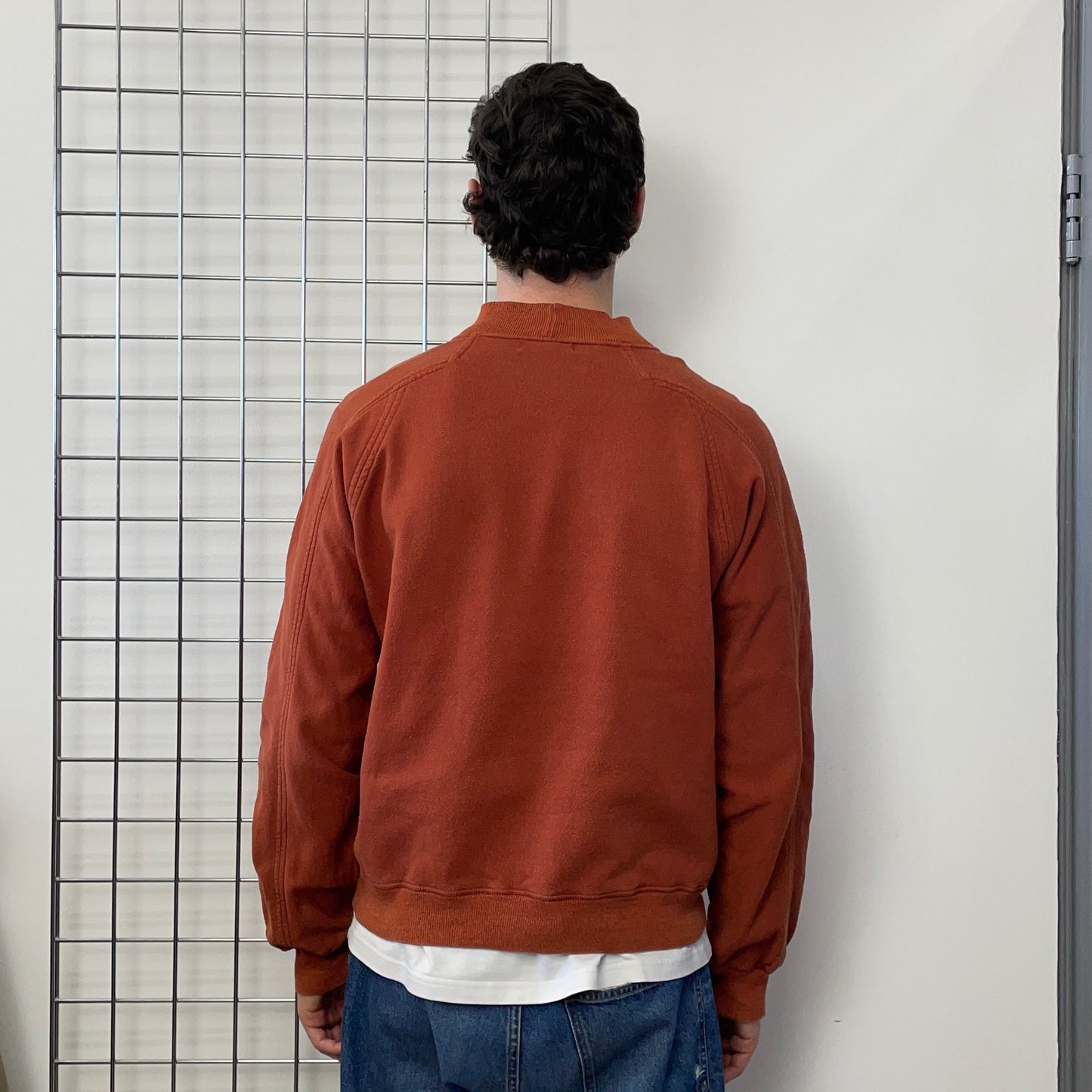 Stone Island Burnt Orange 80s Spellout Raglan Jumper | Large, Orange