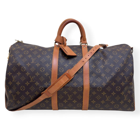 LOUIS VUITTON MONOGRAM CANVAS KEEPALL BANDOULIERE BROWN 55 | O/S, Brown
