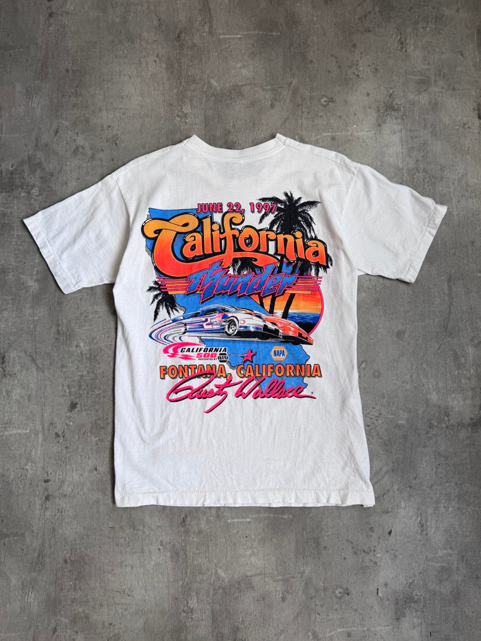 1997 Rusty Wallace Single Stitch Graphic Tee | Medium, White