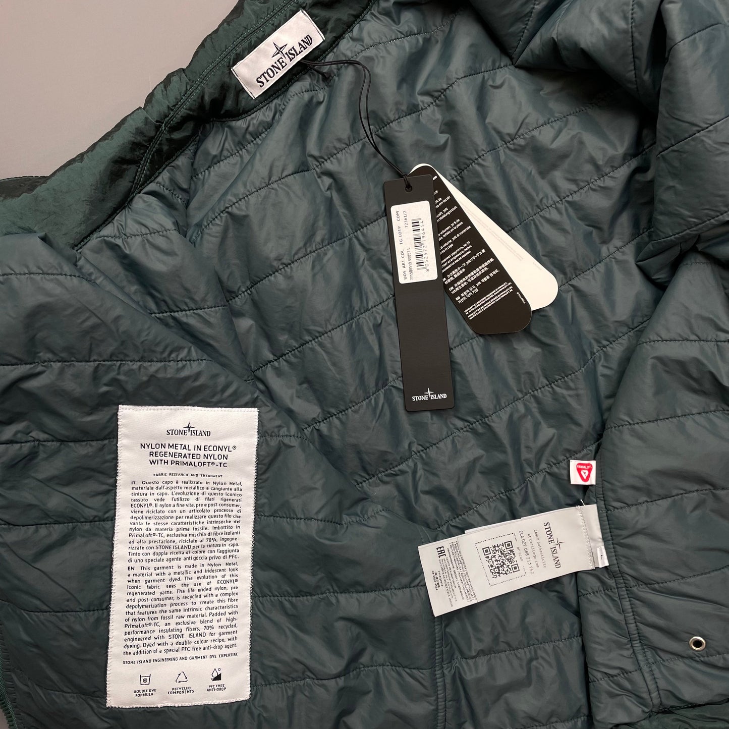 Stone Island Blue Nylon Metal Econyl Primaloft TC Overshirt Jacket AW22 - BNWT | Large, Blue