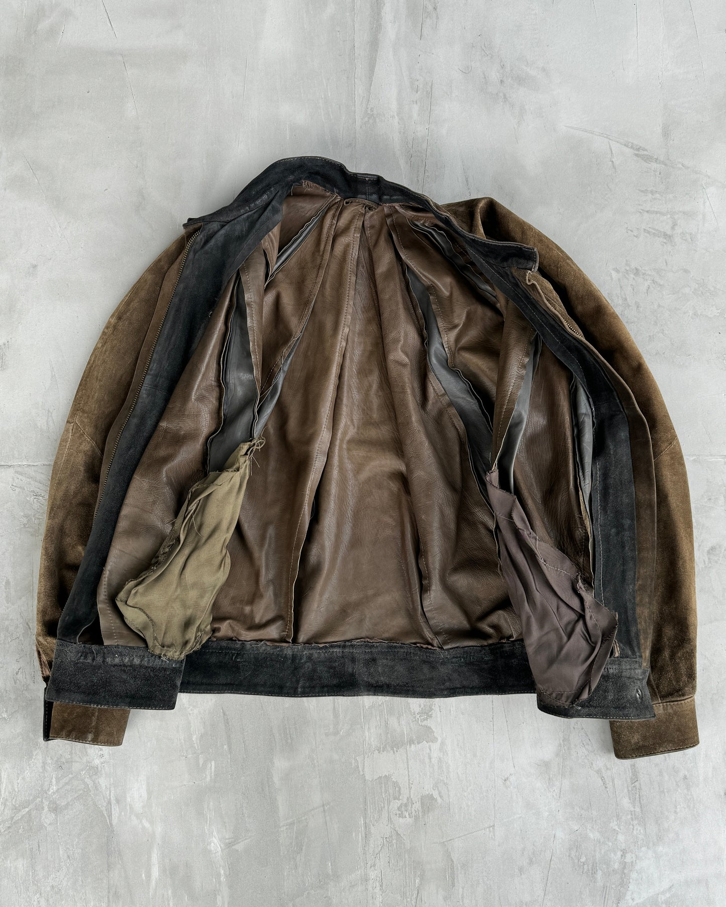 1990'S PLEATED SUEDE LEATHER JACKET - S/M | Medium, Brown