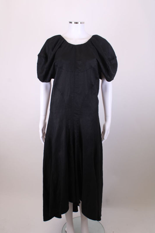 Celine S/S Puff Sleeve Dress Black M | Default Title, Black