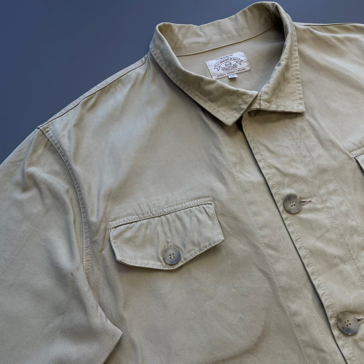 Armani Jeans Beige 90s Cotton Chore Jacket | XX-Large, Beige