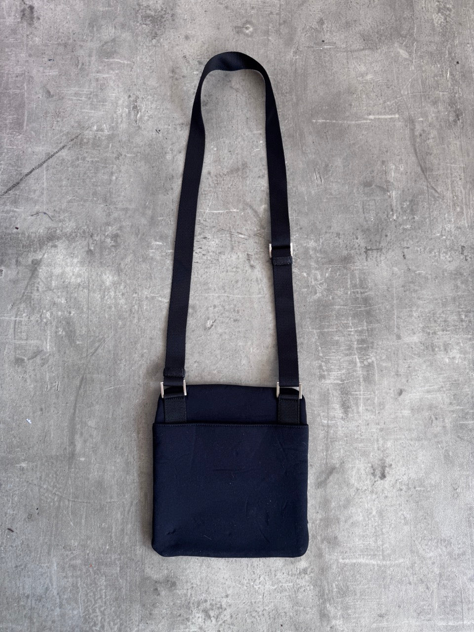 Prada Sport Black Neoprene Red Tab Crossbody Bag