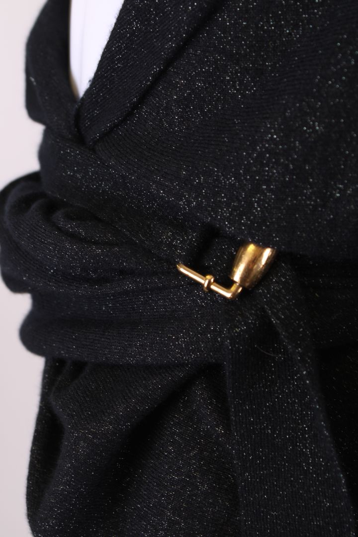 Gucci L/S Lurex Wrap Cardigan Black M | Medium, Black