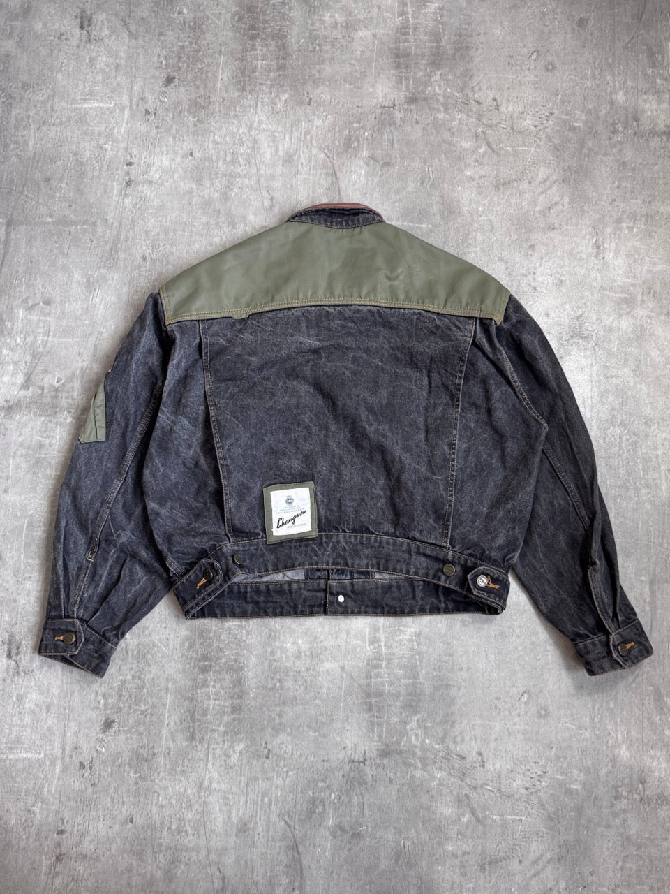 Chevignon Leather Collar Denim Jacket