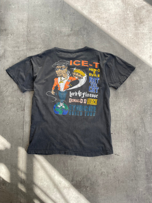 1990 Single Stitch Ice-T OG Syndicate World Tour Tee | Large, Black
