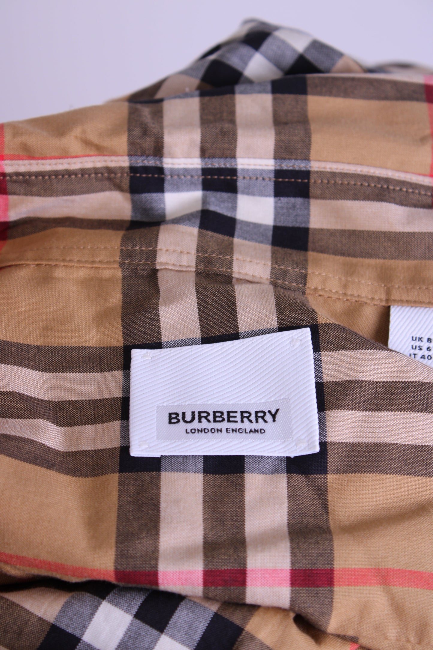 Burberry L/S Check Shirt Dress Tan 8 | O/S, Tan