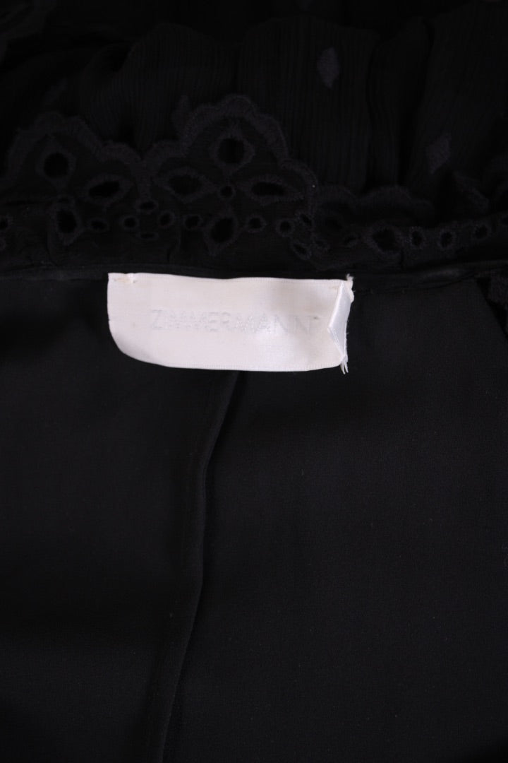Zimmermann L/S Ruffle Jumpsuit Black S | Small, Black