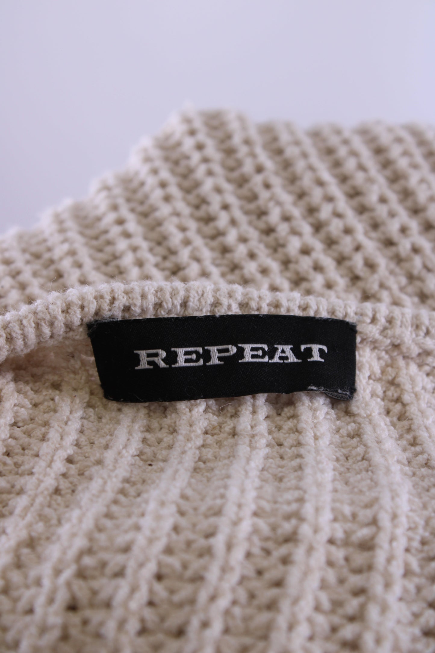 Repeat L/S Open Knit Jumper Beige 8 | O/S, Beige