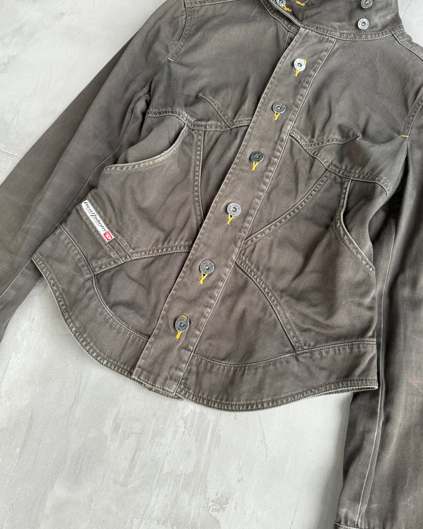 DIESEL 2000'S CORSET LACE-UP BACK JACKET - M | Medium, Brown