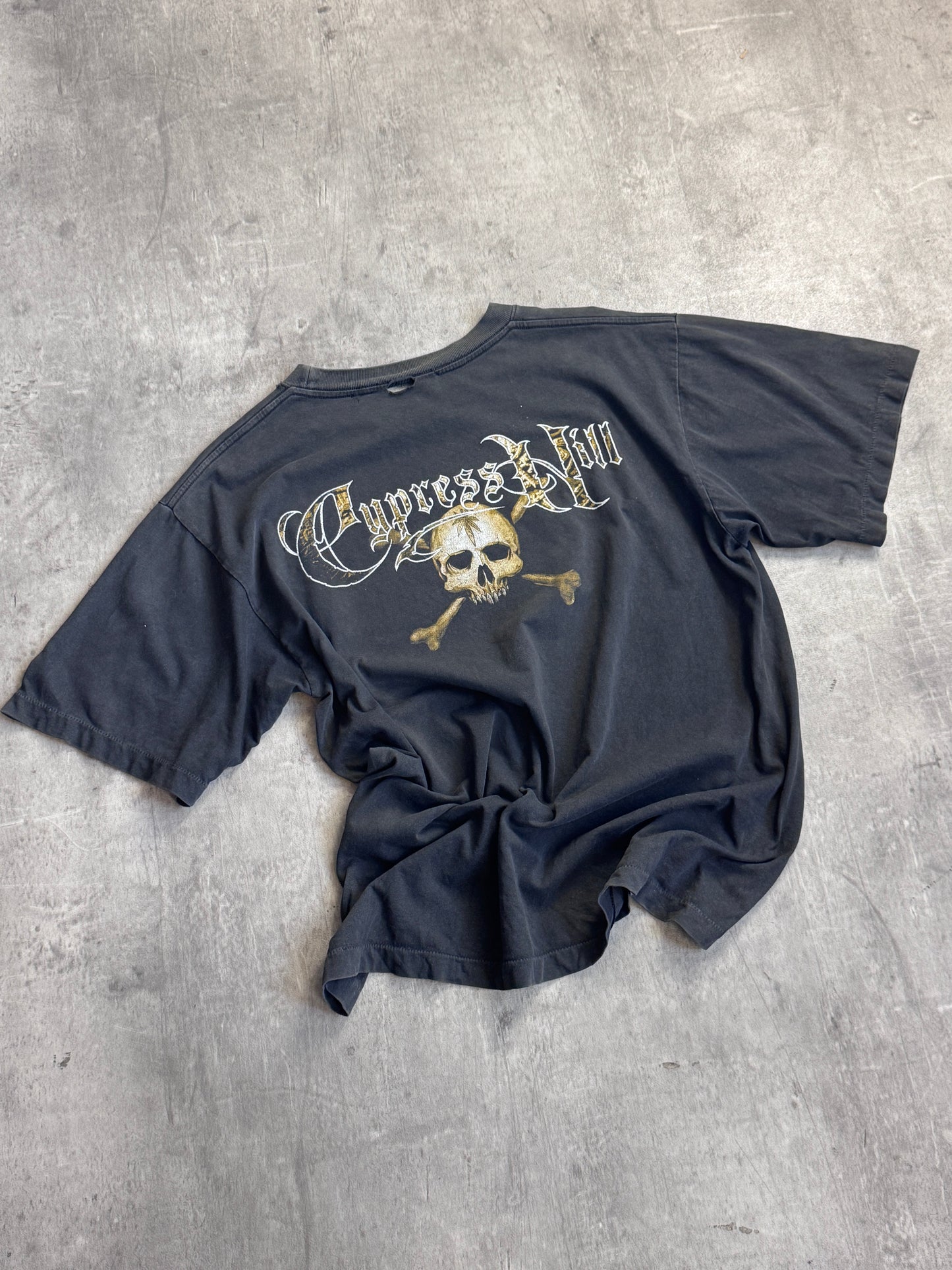 Cypress Hill 90s Distressed Skull & Bones Graphic Tee