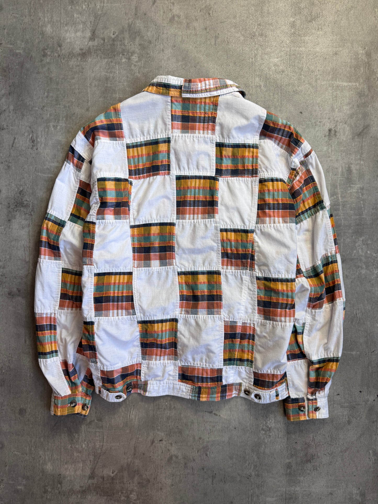 Mr.Junko Jeans White Plaid Lightweight Button Down Jacket