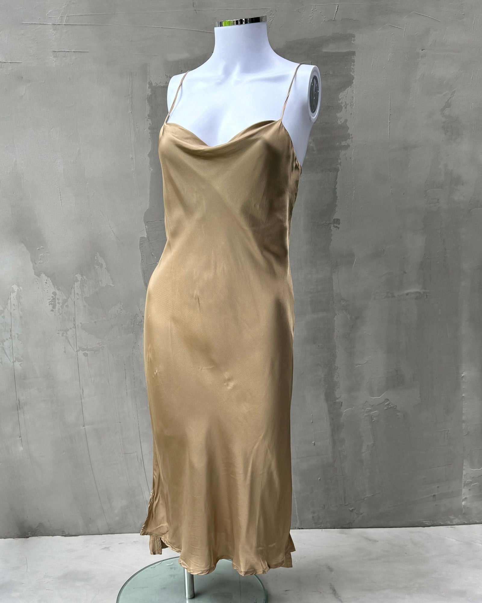 DRIES VAN NOTEN COWL NECK SLIP DRESS - S DRIES VAN NOTEN COWL NECK SLIP DRESS - S