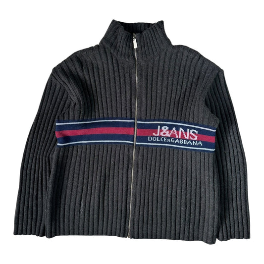 Dolce & Gabbana Brown Ribbed Cardigan