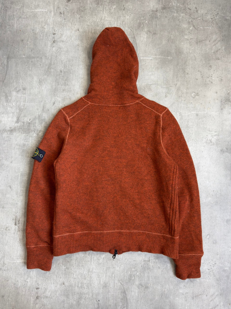 A/W 2007 Stone Island Orange Wool Hooded Sweater