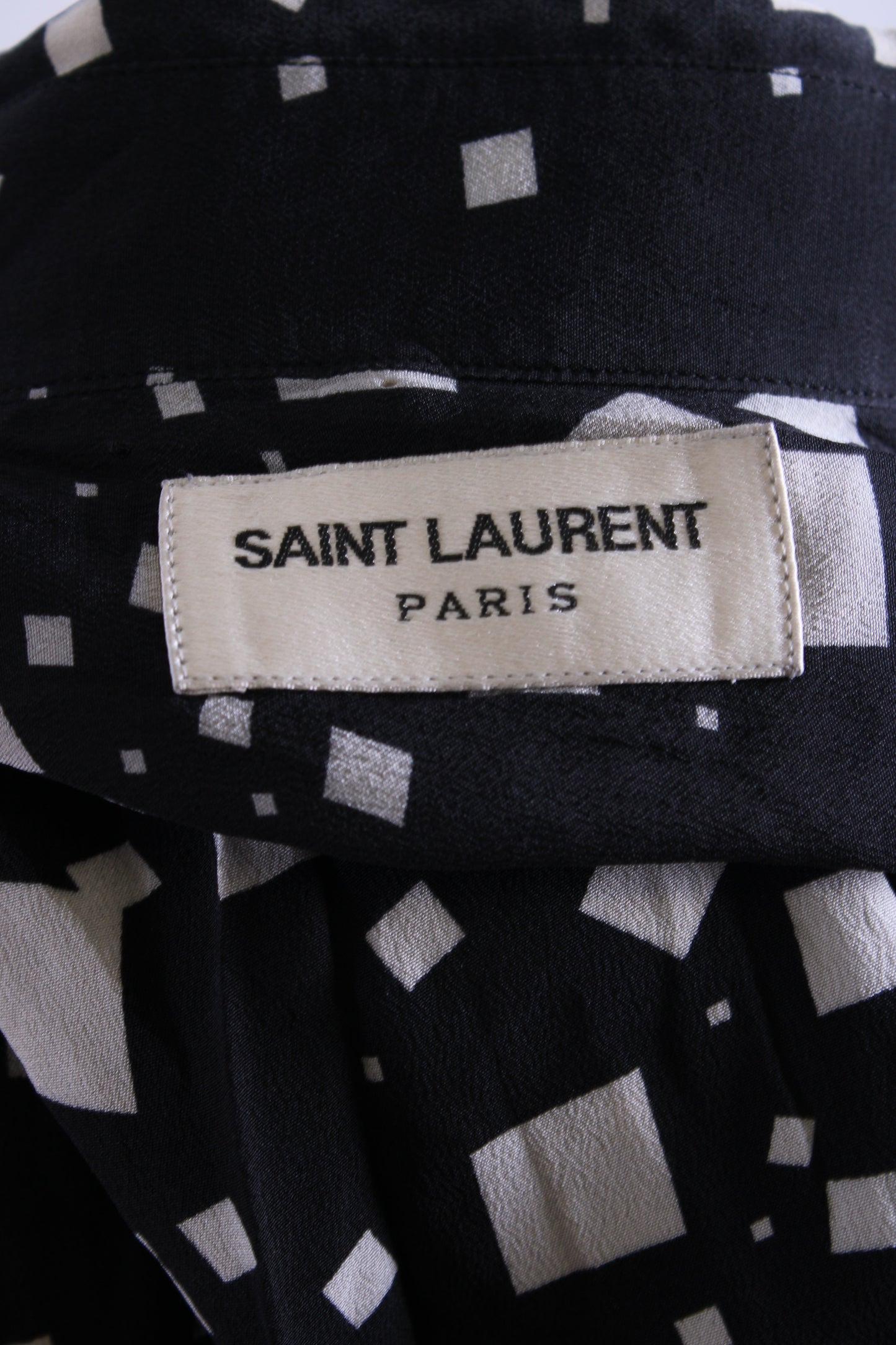 Saint Laurent L/S Square Print Shirt Black/ White M | O/S, Multicoloured